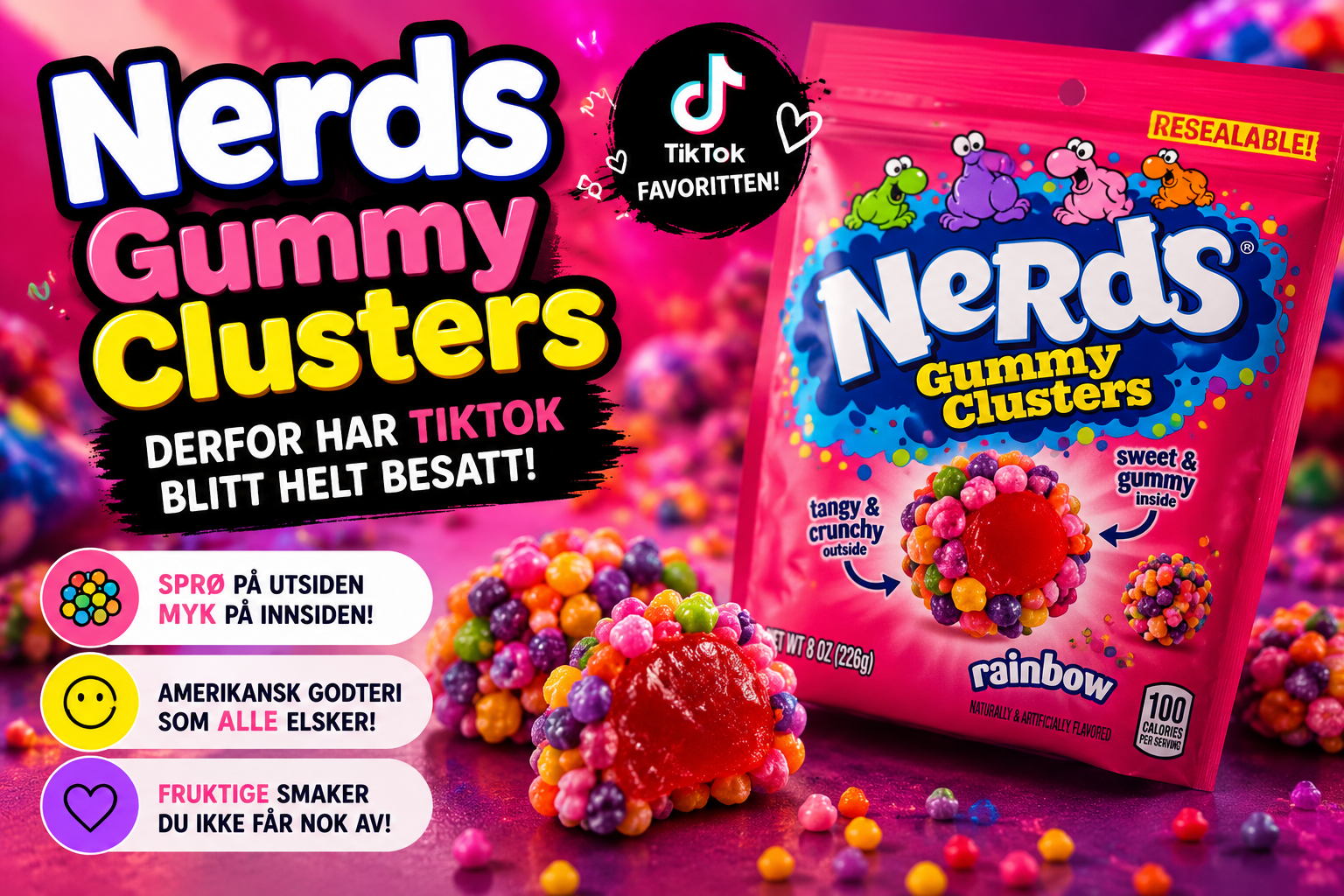Nerds Gummy Clusters – Derfor har TikTok blitt helt besatt