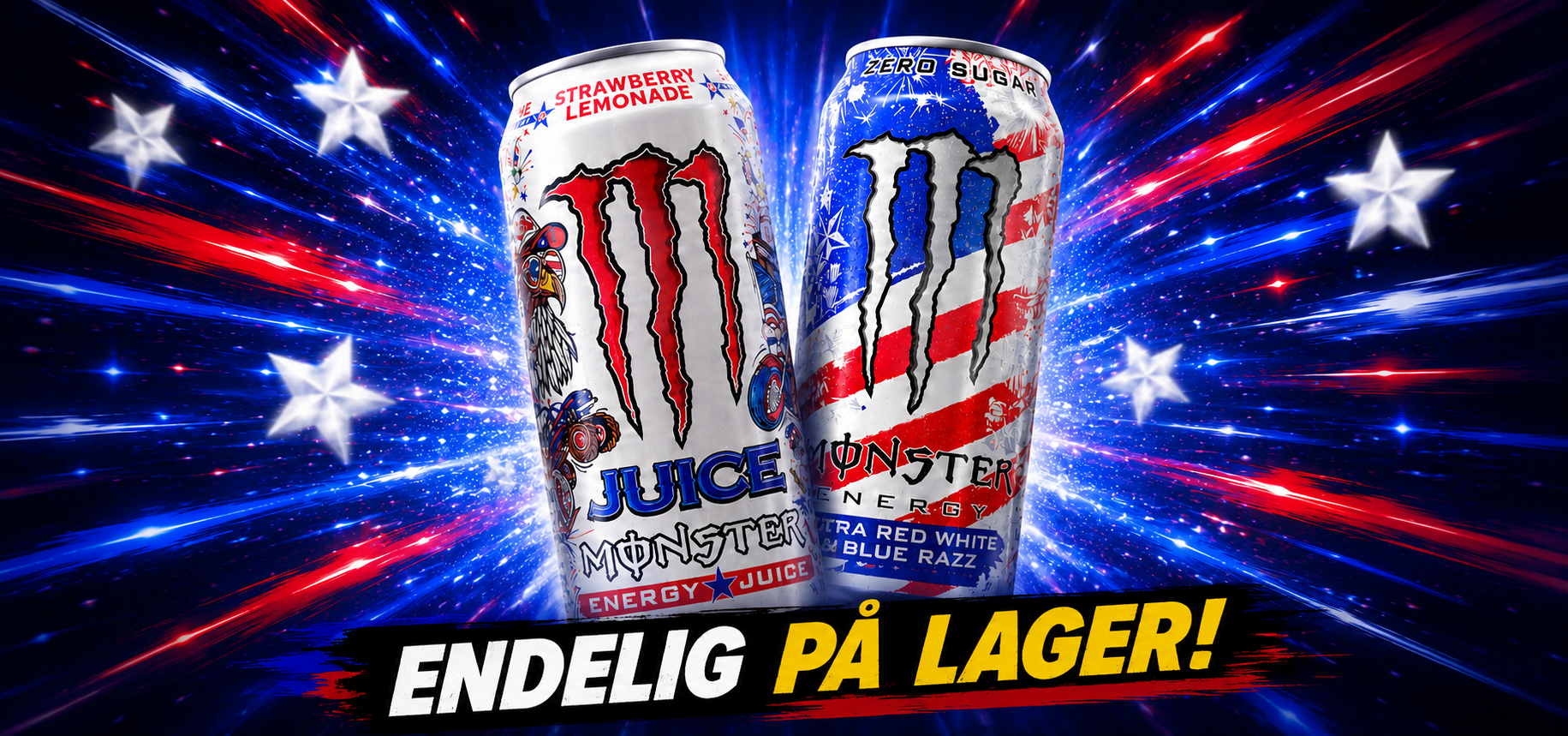 Hva Smaker Monster Ultra Red White & Blue Razz? Komplett Smakstest