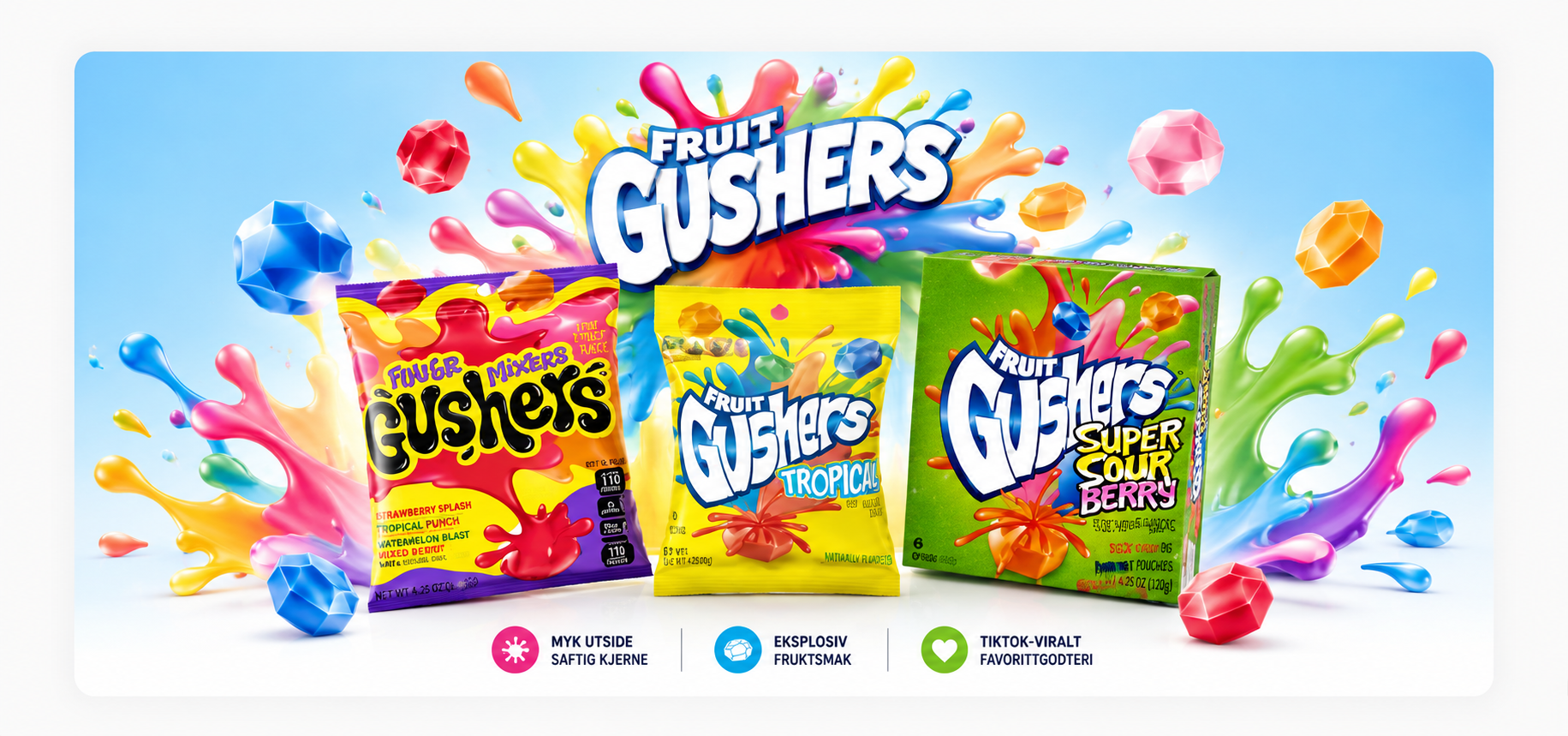 Gushers – Virale Fruktgodteri fra USA | Nammenam