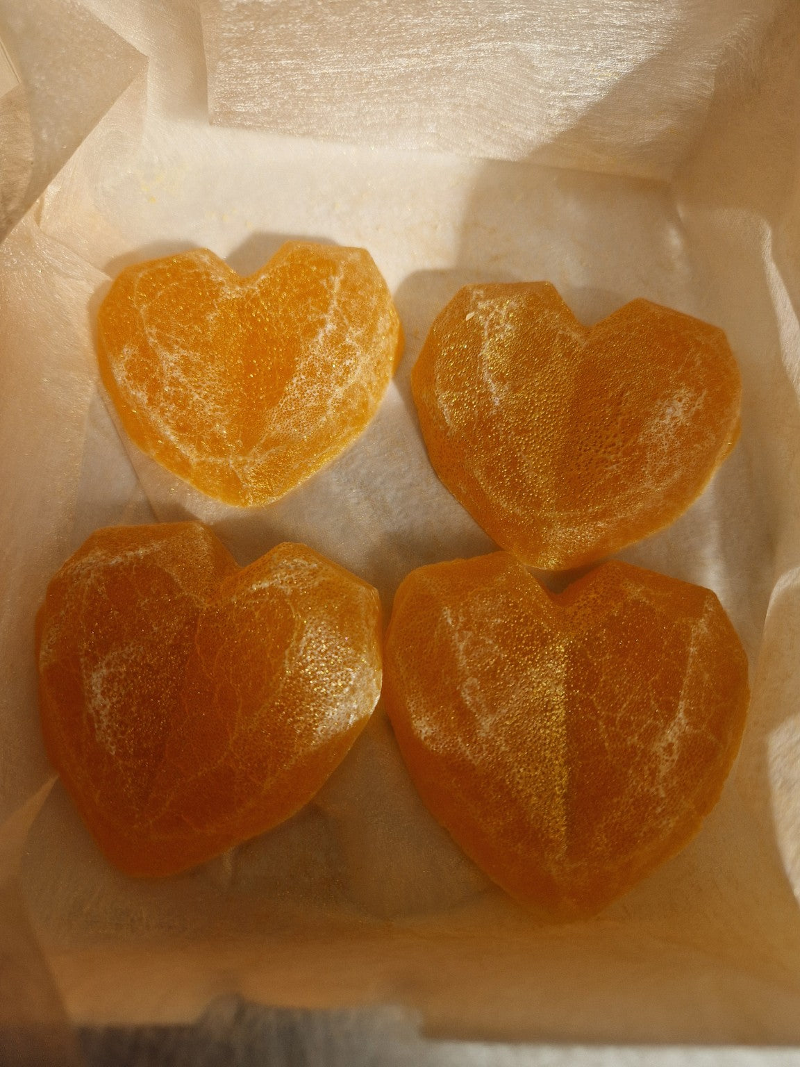 Amber Heart Crystal Candy Premium Orange Heart Gift Box