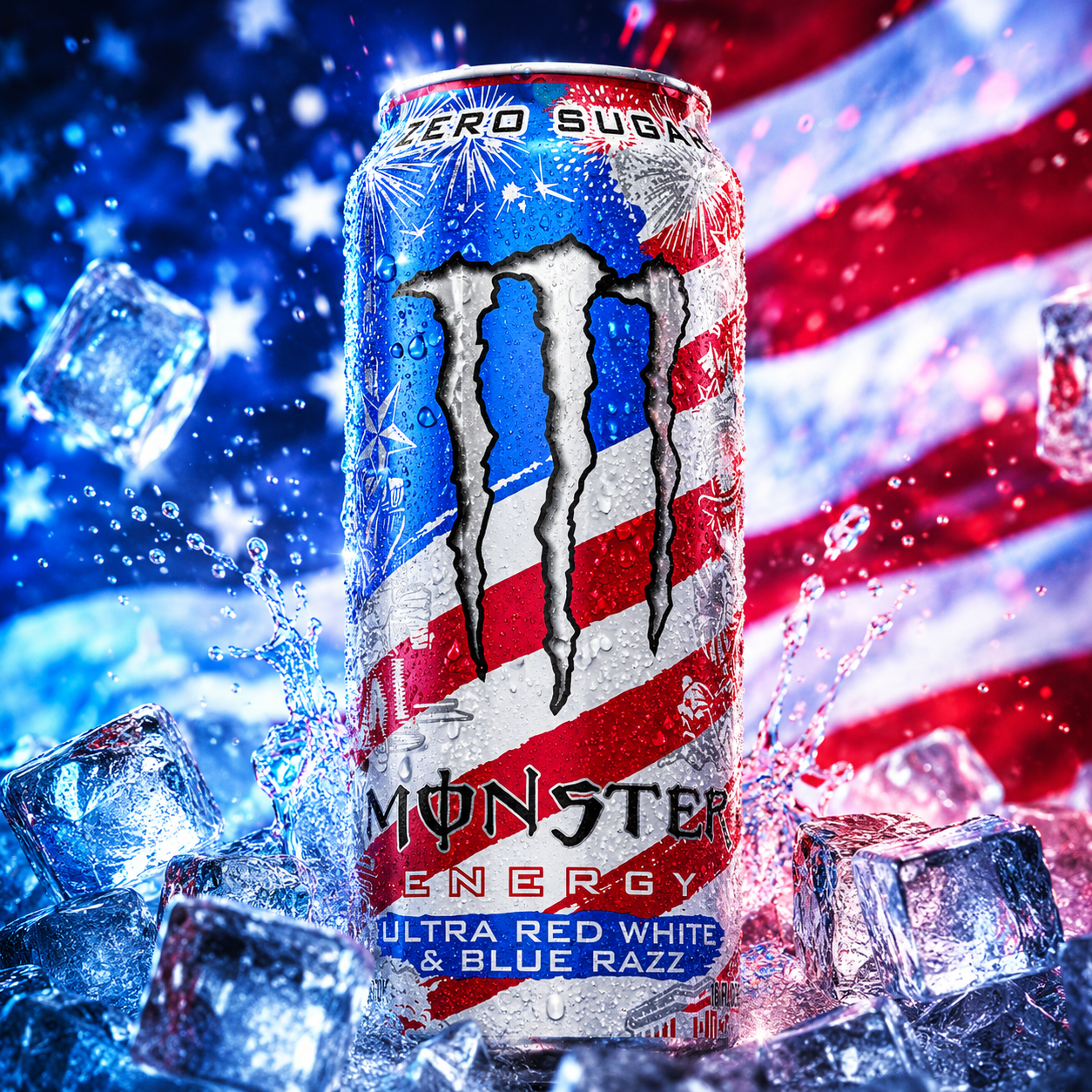 Monster Ultra Red White & Blue Razz Energy 473 ml (LIMITED!!)