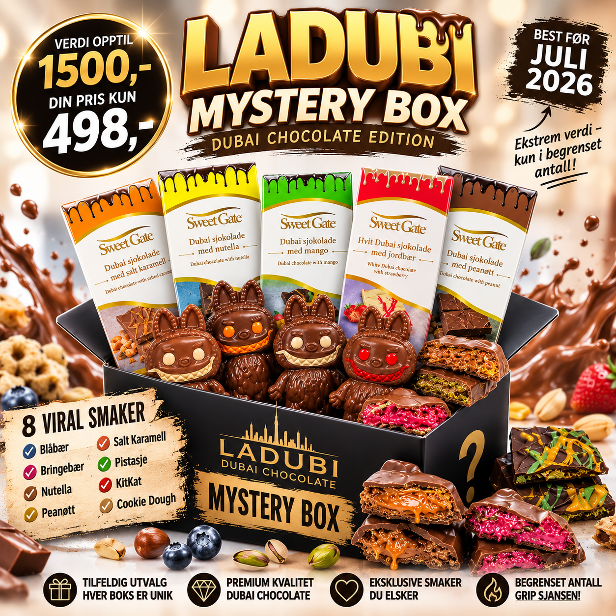 Mystery Box LADUBI og Dubai Chocolate Edition
