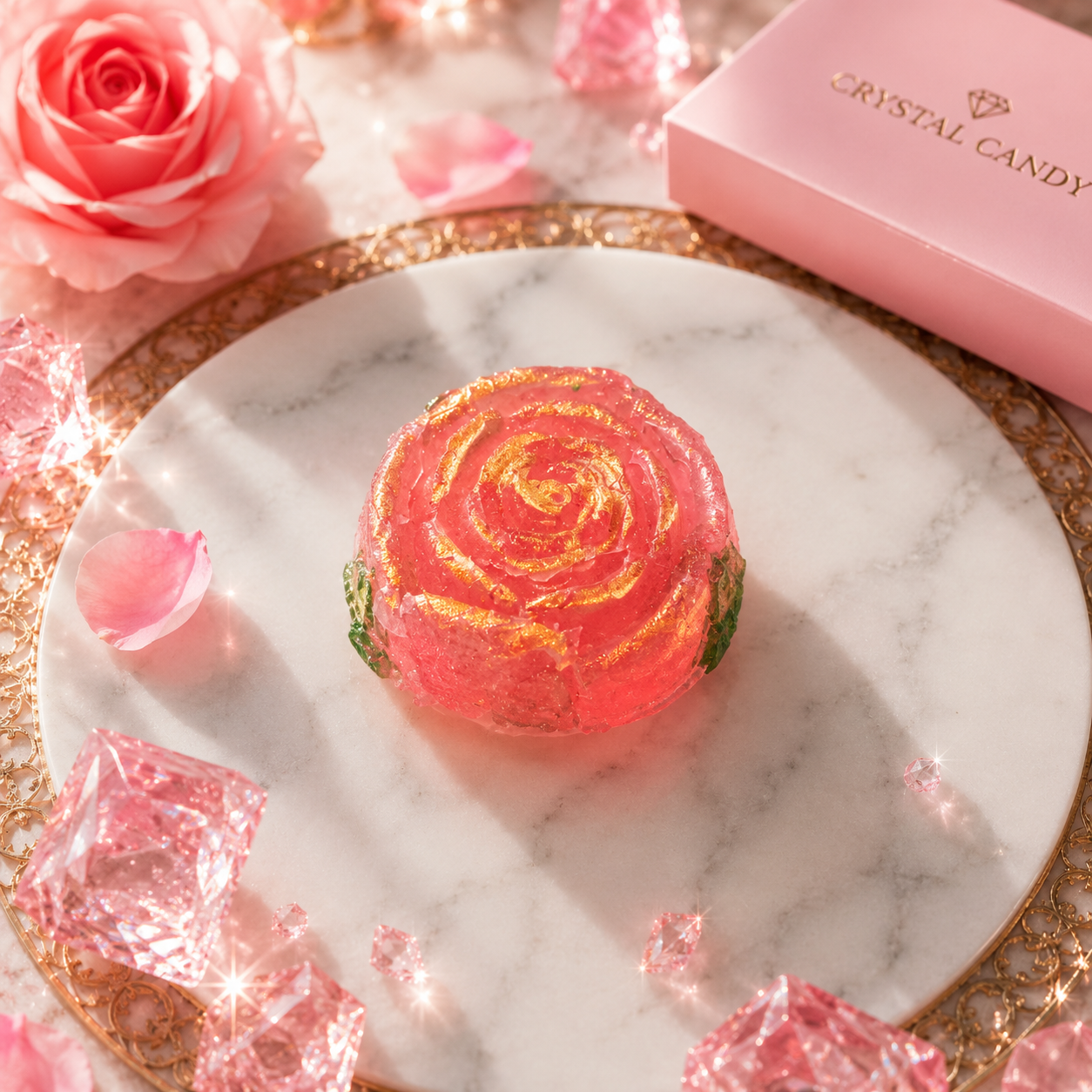 Jumbo Crystal Candy Rose – Strawberry