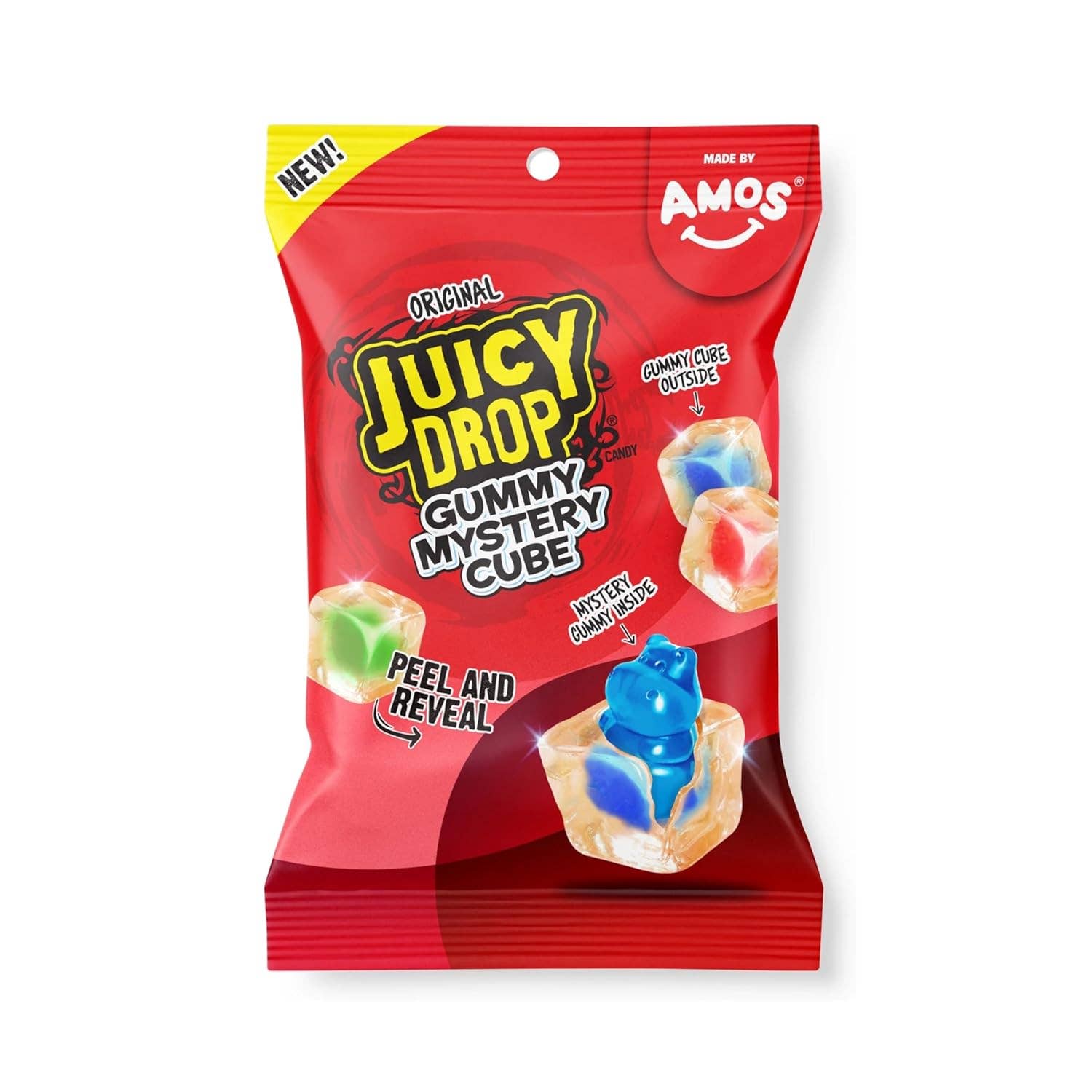 Amos Juicy Drop Mystery Gummy Cubes Original 142g
