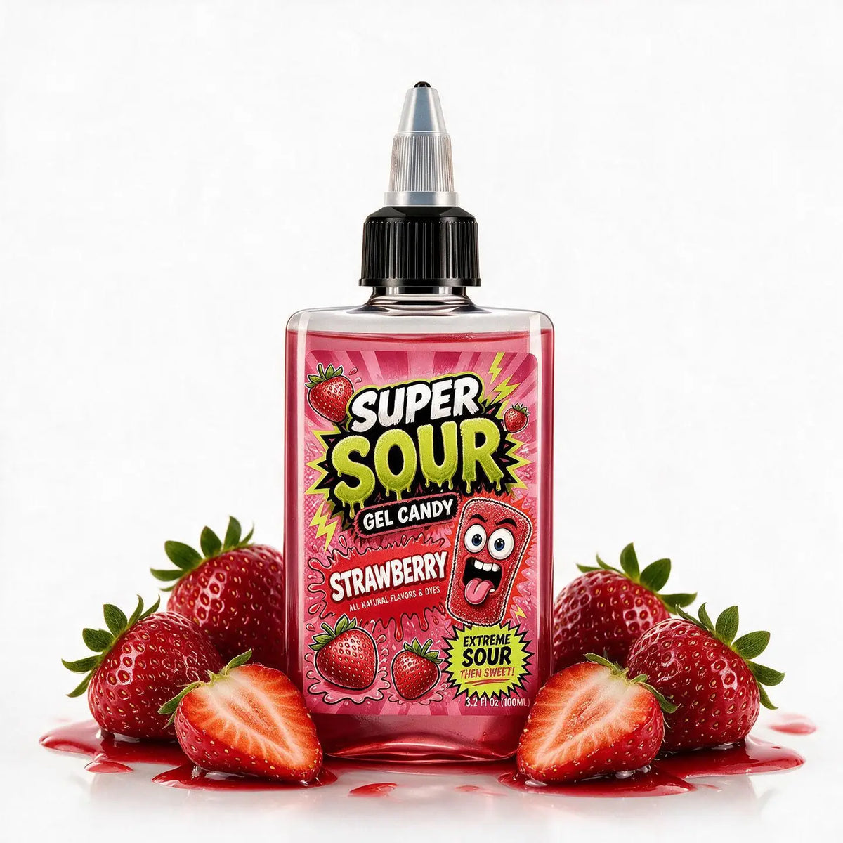 Super Sour Strawberry Gel Candy 100ml
