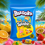 Bazooka Splashz Tropical Fruit Bag 120g