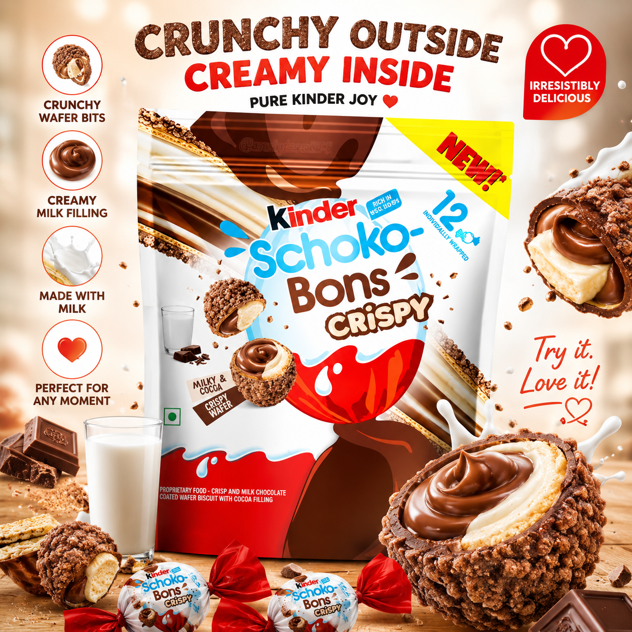 Kinder Schoko Bons Crispy 67g
