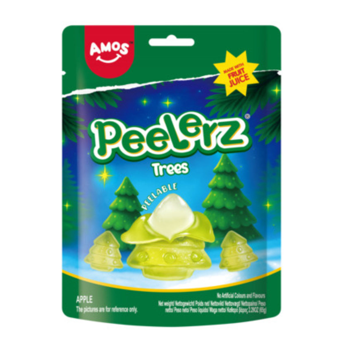 AMOS Peelerz Gummy Christmas Trees Apple 65g