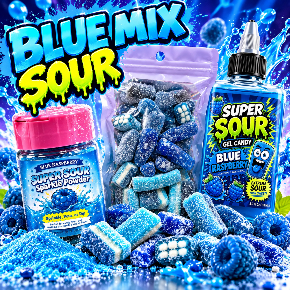 Blue Mix Sour – Ekstrem Blue Raspberry Candy Mix