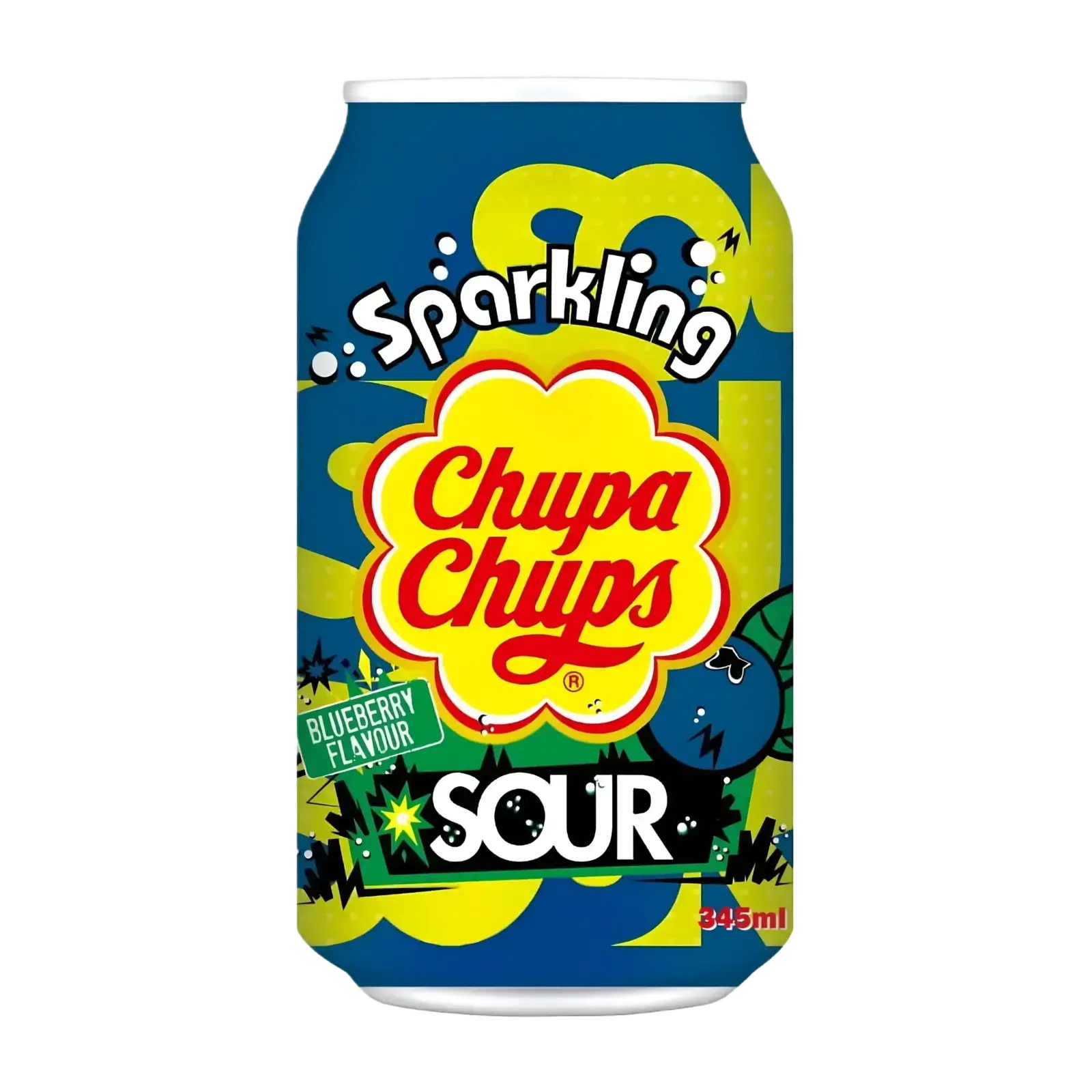 CHUPA CHUPS Sparkling Sour Blueberry Flavour 345ml