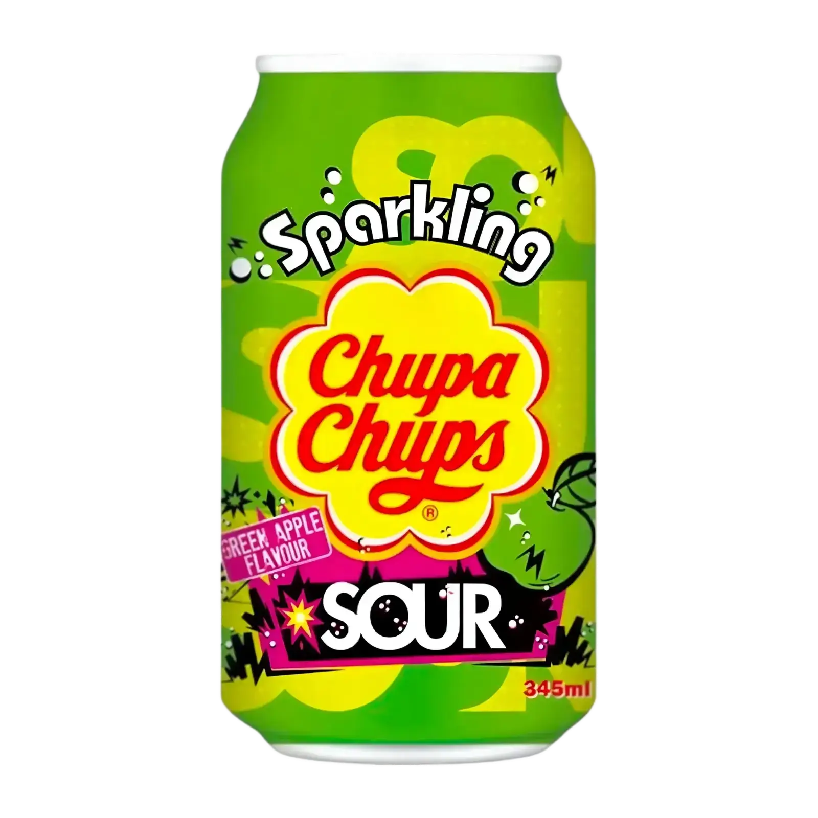 CHUPA CHUPS Sparkling Sour Green Apple Flavour 345ml