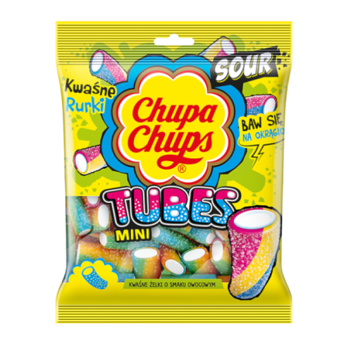 Chupa Chups Mini Sour Tubes Bag 120 g