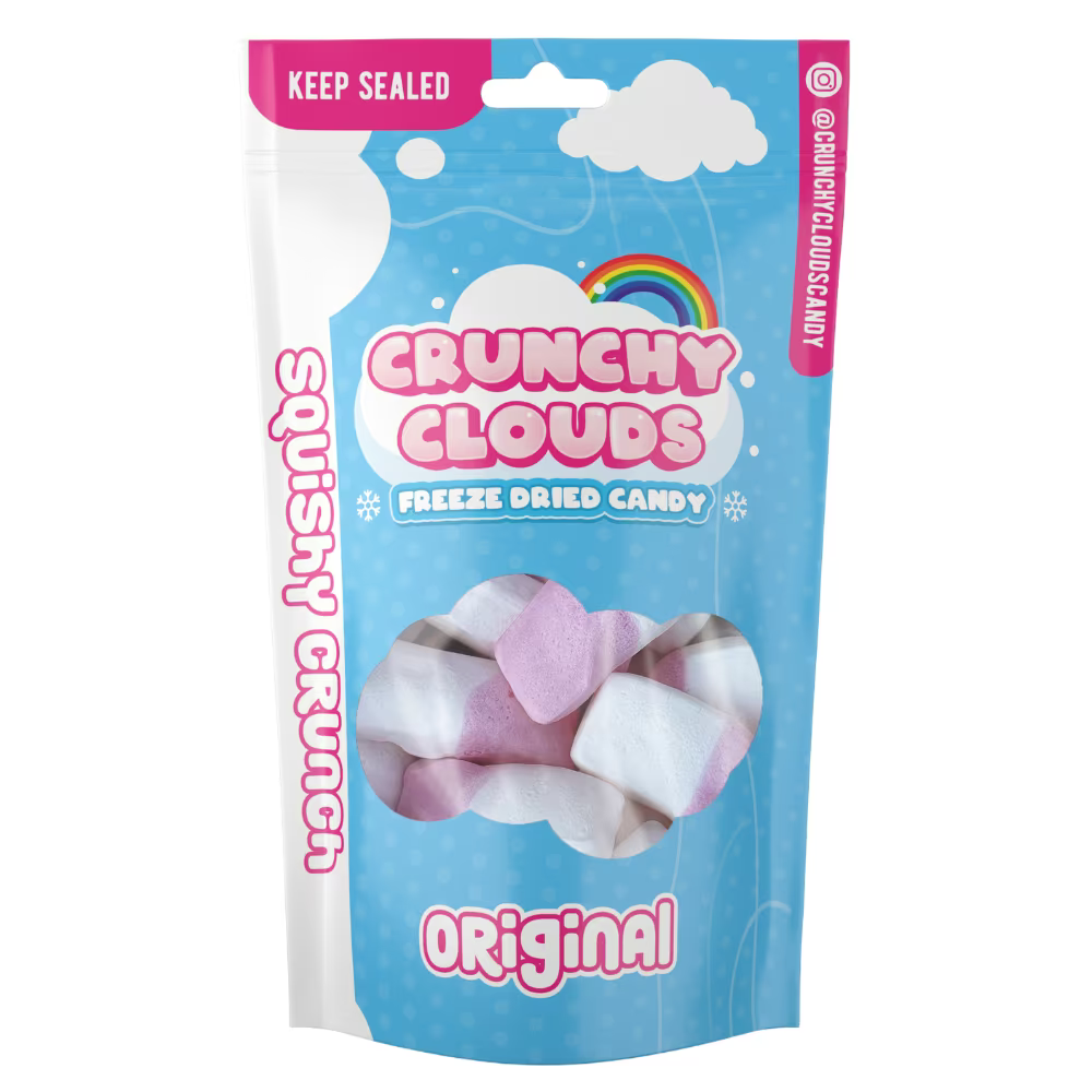 Crunchy Clouds Squishy Crunch Original Freeze Dried Sweets Pouch 50g
