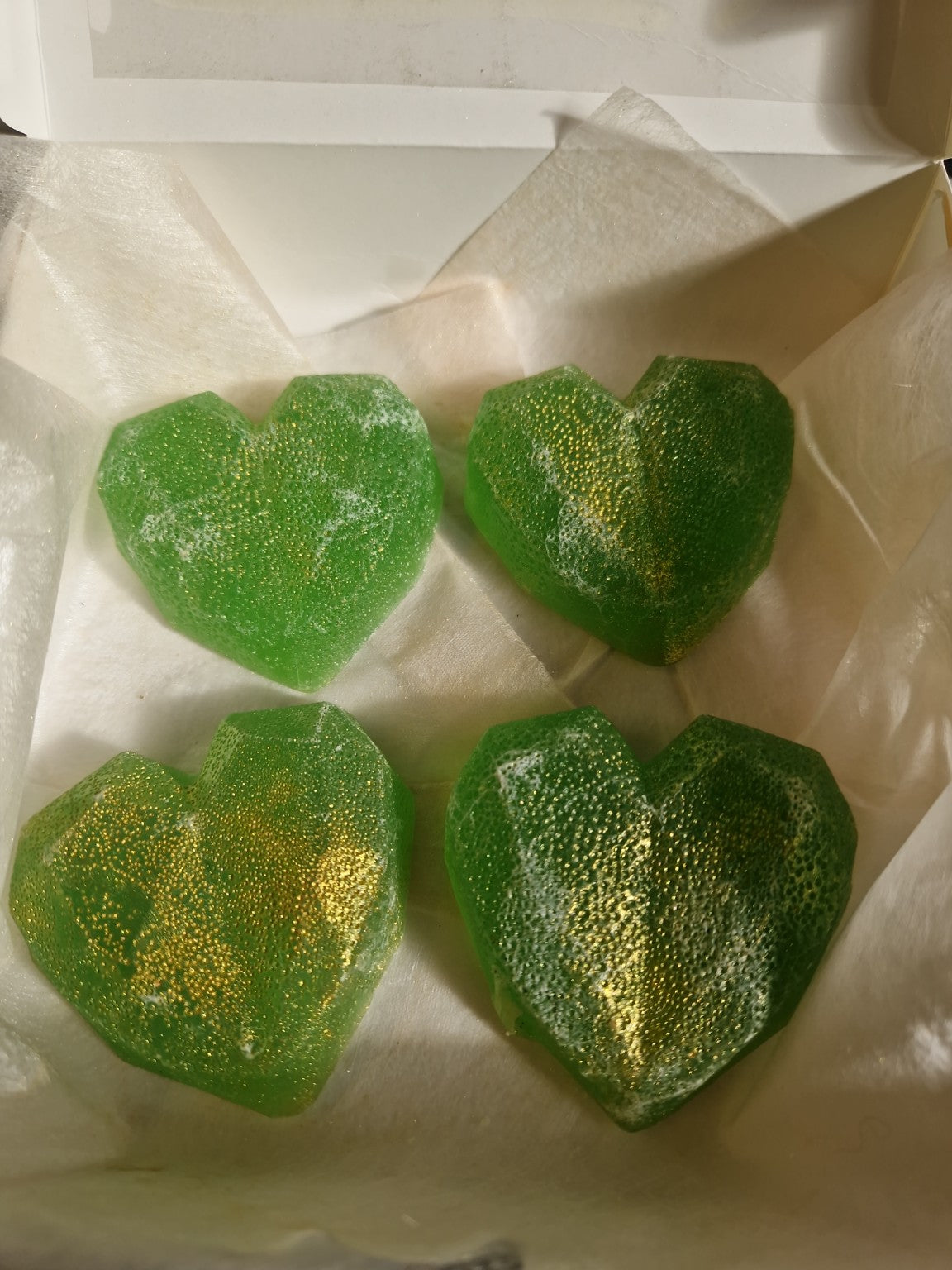 Emerald Heart Crystal Candy Premium Green Heart Gift Box