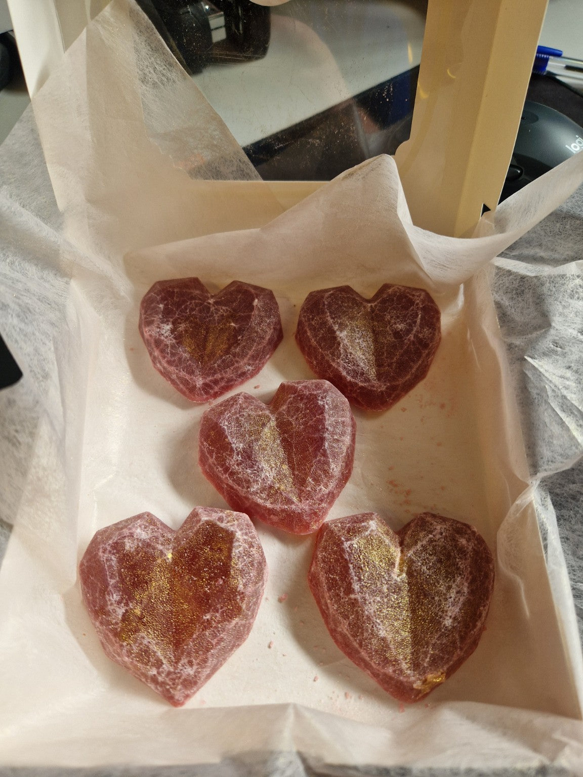 Ruby Heart Crystal Candy Red Heart Gift Box