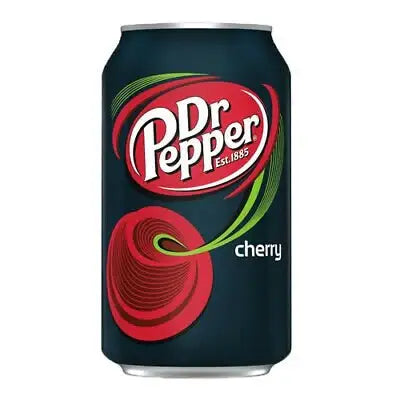 Dr Pepper Cherry 355ml (USA) – amerikansk brus med søt og fyldig kirsebærsmak.
