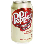 Dr Pepper Vanilla Float 355ml (USA) – amerikansk brus med kremet vaniljesmak og klassisk Dr Pepper-aroma.