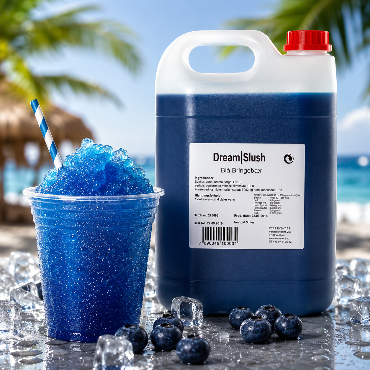Dream Slush Blå Bringebær 5L