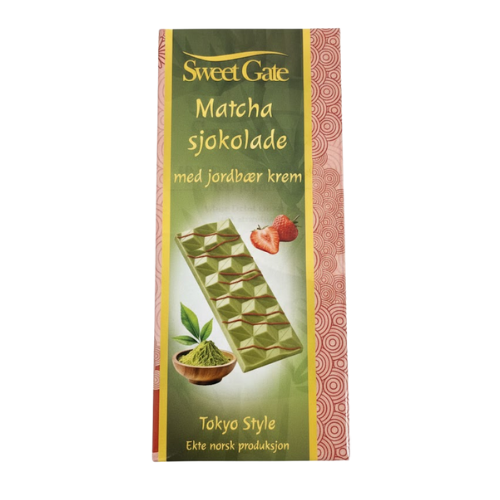 Matcha Dubai Sjokolade Med Jordbær Krem 80g