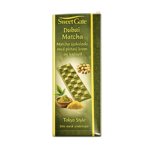 Matcha Dubai Sjokolade Med Pistasj 80g