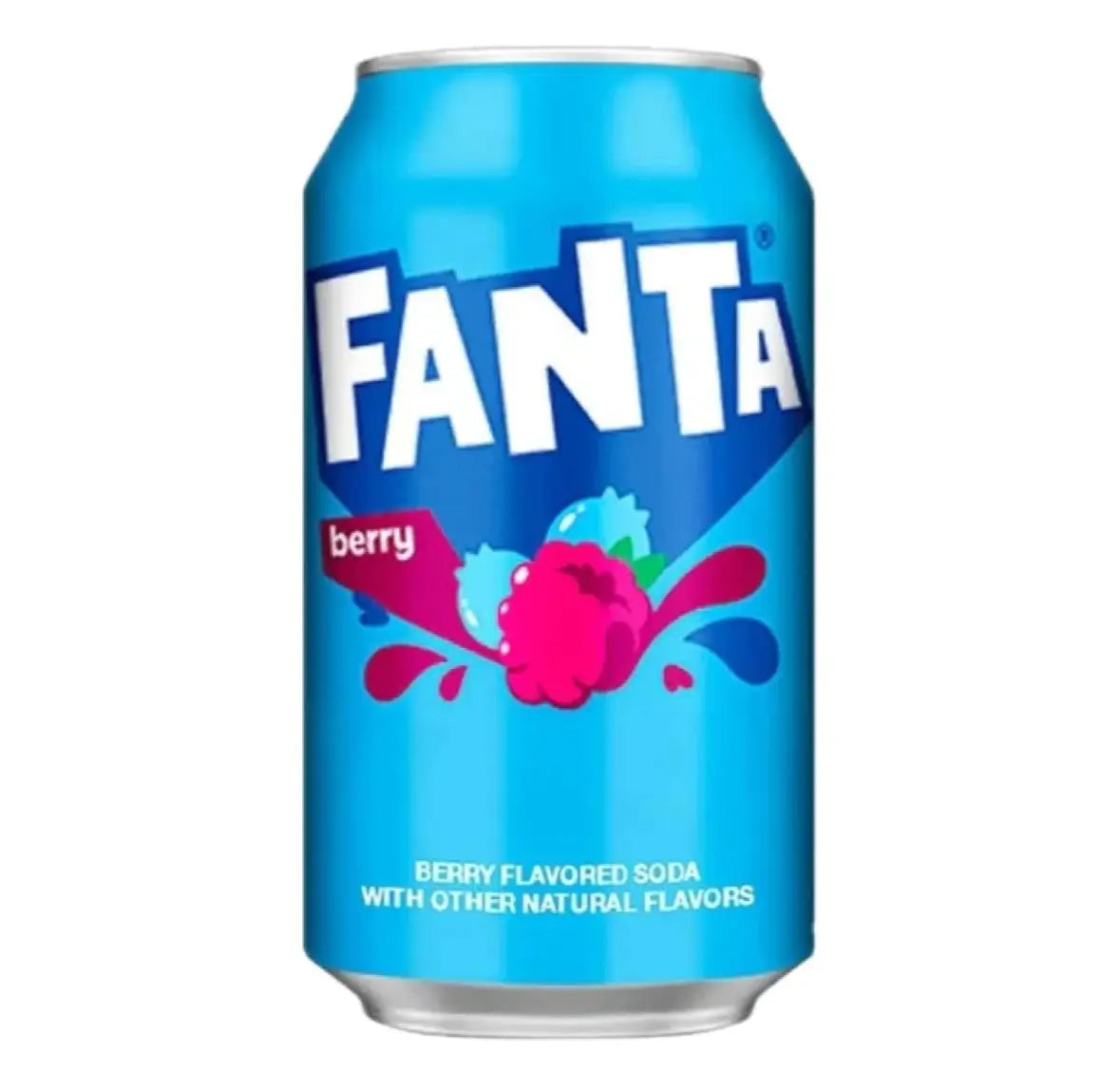 Fanta Berry 355ml (USA) – amerikansk brus med fruktig smak av blåbær og bringebær.