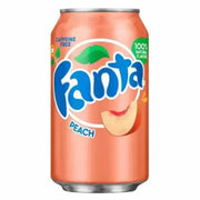 Fanta Peach 355ml (USA) – amerikansk brus med fruktig smak av moden fersken.