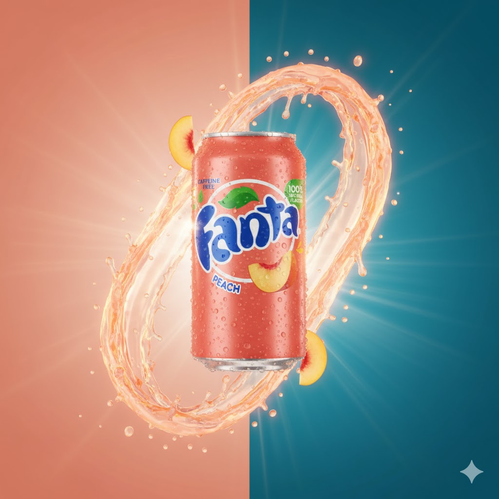 Fanta Peach 355ml (USA) – forfriskende amerikansk Fanta med søt og boblende ferskensmak