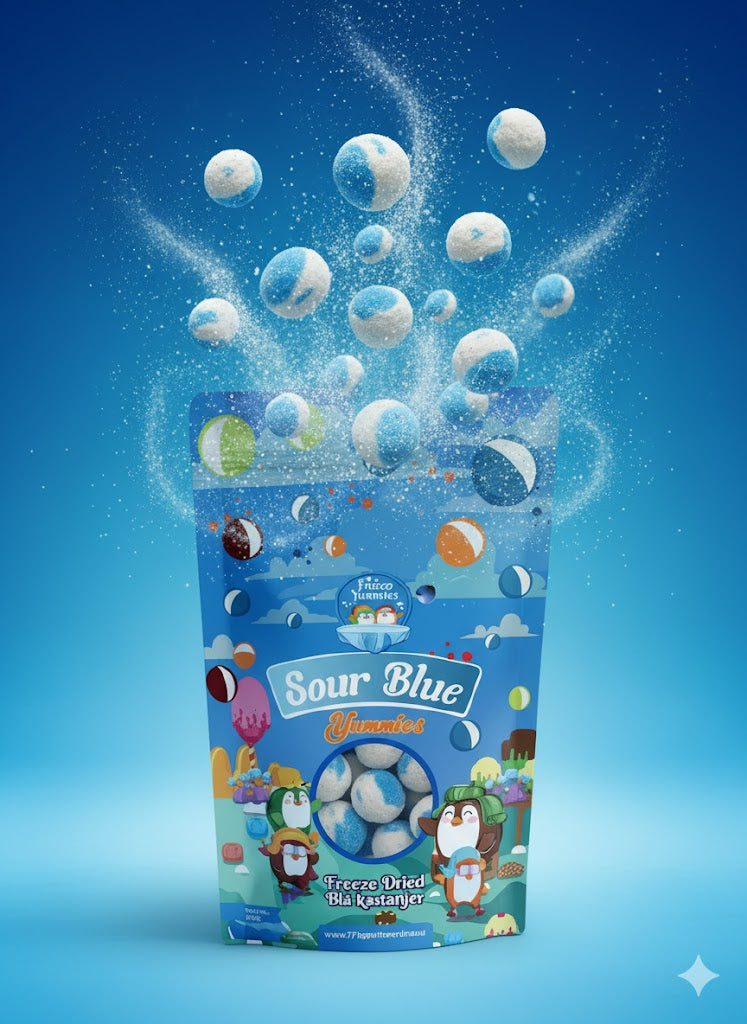 Freeze-Dried Candy Sour Blue Kastanjer 75g