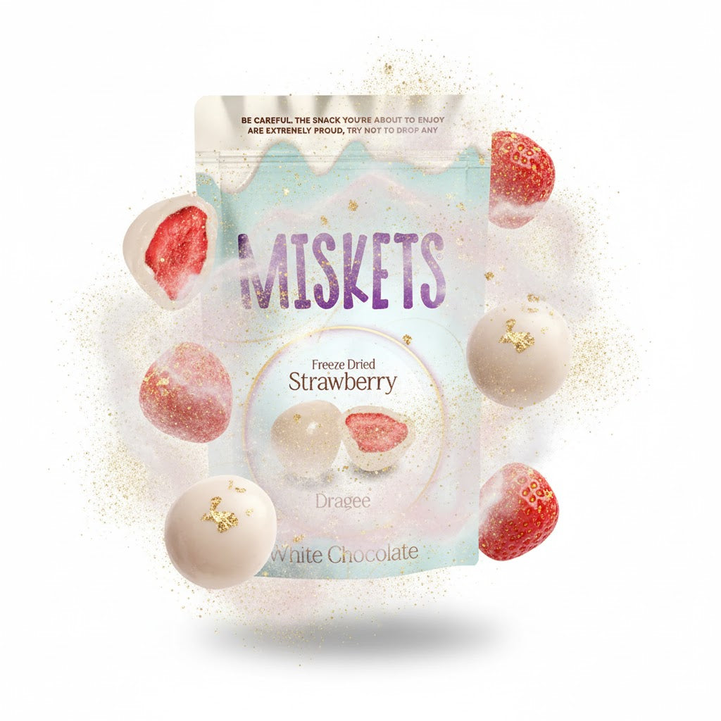 MISKETS White Chocolate Covered Freeze-Dried Raspberry 80g