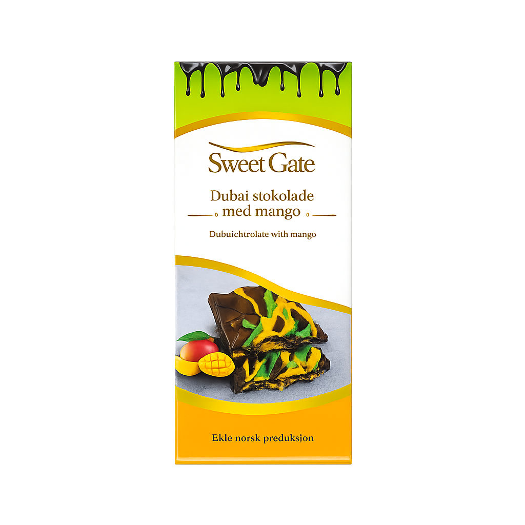 Sweetgate Håndlaget Dubai Sjokolade Med Mango 80 g