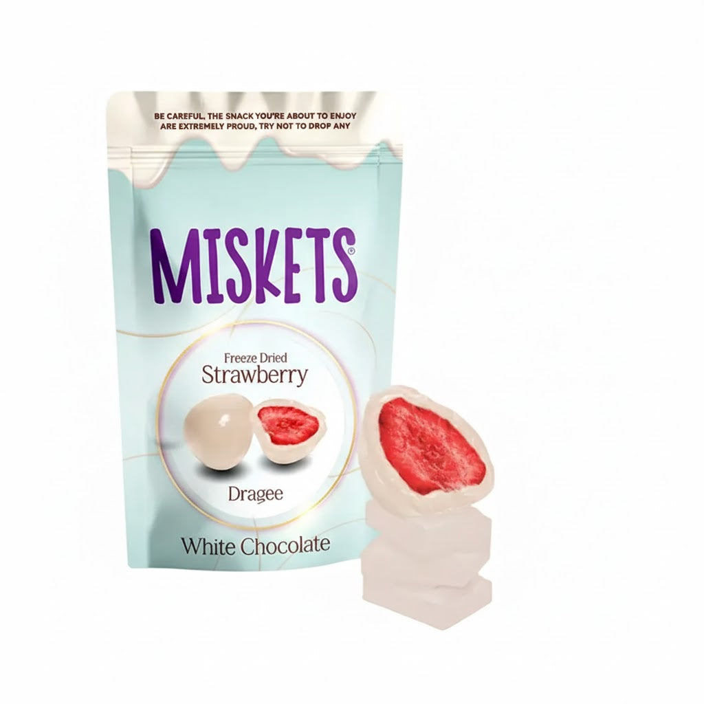 MISKETS White Chocolate Covered Freeze-Dried Raspberry 80g
