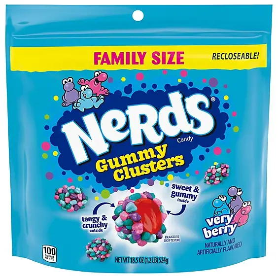 Nerds Gummy Clusters Very Berry Stand Up Bag Family Size 524g