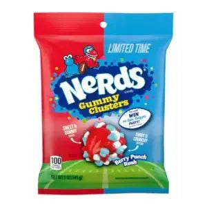 Nerds Berry Punch Rush Gummy Clusters Limited Edition Peg Bag 142g