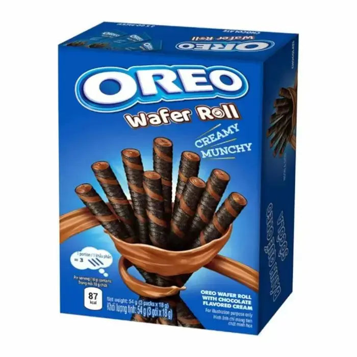 Oreo Chocolate Cream Filled Wafer Rolls 54 g