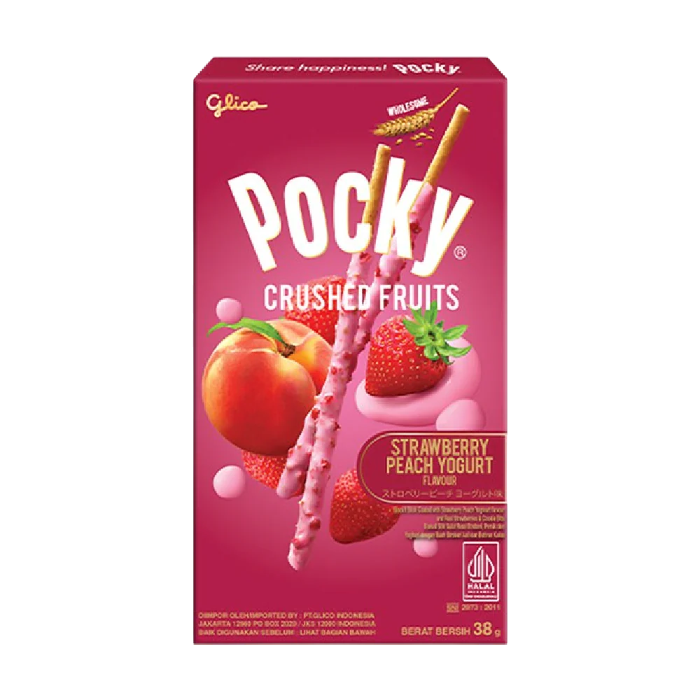 POCKY Crushed Fruits Strawberry Peach Yoghurt 38g