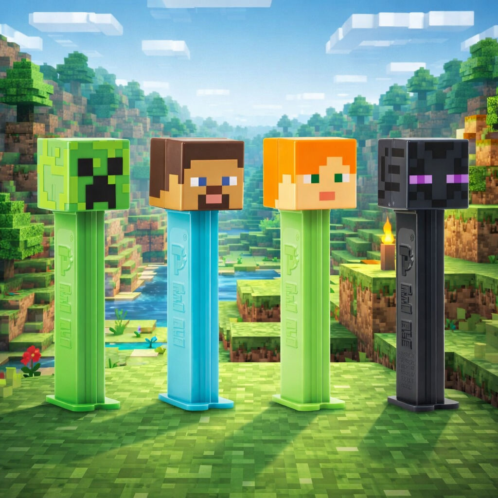 PEZ Minecraft Dispenser With Candy 17g