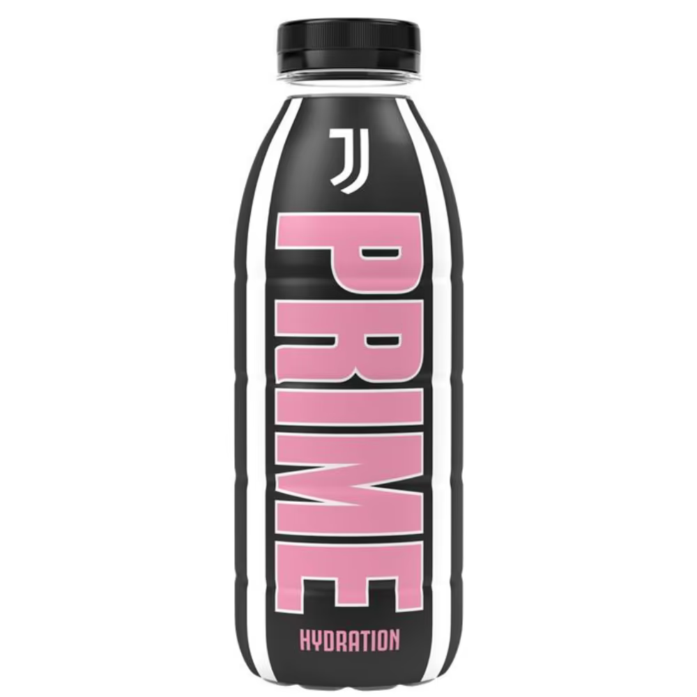 Prime Hydration FC Juventus Bottle 500ml – limited edition sportsdrikk med kokosvann og elektrolytter.