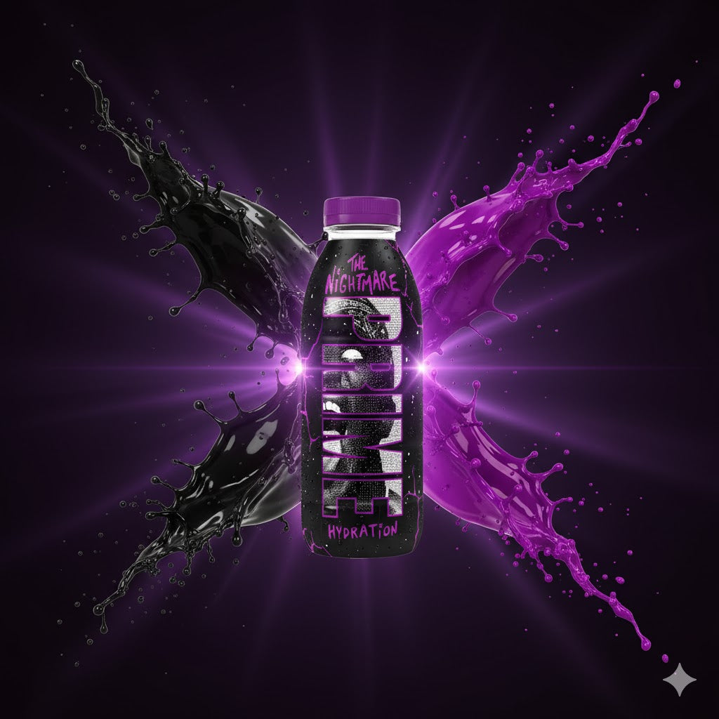 Prime Hydration The Nightmare Bottle 500ml – importert Prime Hydration-utgave i mørkt KSI-design for maksimal ytelse.