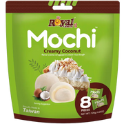 Royal Family Mochi Creamy Coconut 120g – japansk-inspirert mochi fra Taiwan med kremet kokosfyll og autentisk tropisk smak.