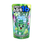 Sweet16 Green Grape Ade Zero Sugar Korean Pouch Drink 200ml