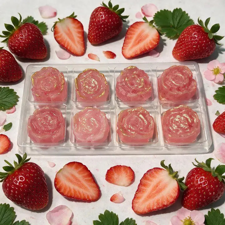 Japanese Crystal Candy Strawberry Rose Treat Box