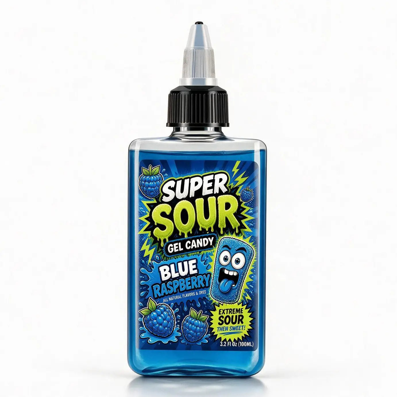 Super Sour Blue Raspberry Gel Candy 100ml
