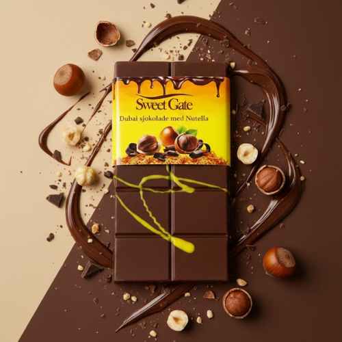 Sweet Gate Håndlaget Dubai Sjokolade Med Nutella 210 g