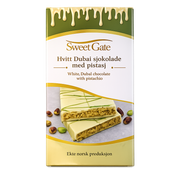 Sweet Gate Håndlaget Hvit Dubai Sjokolade Med Pistasj 210 g