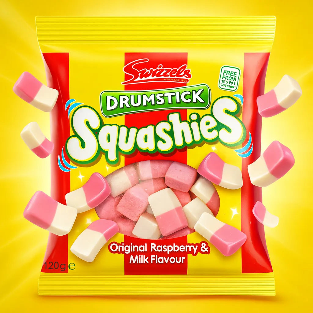 Swizzels Drumstick Squashies Original Raspberry & Milk Flavour 120g