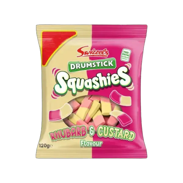 Swizzels Drumstick Squashies Rhubarb & Custard Flavour 120g