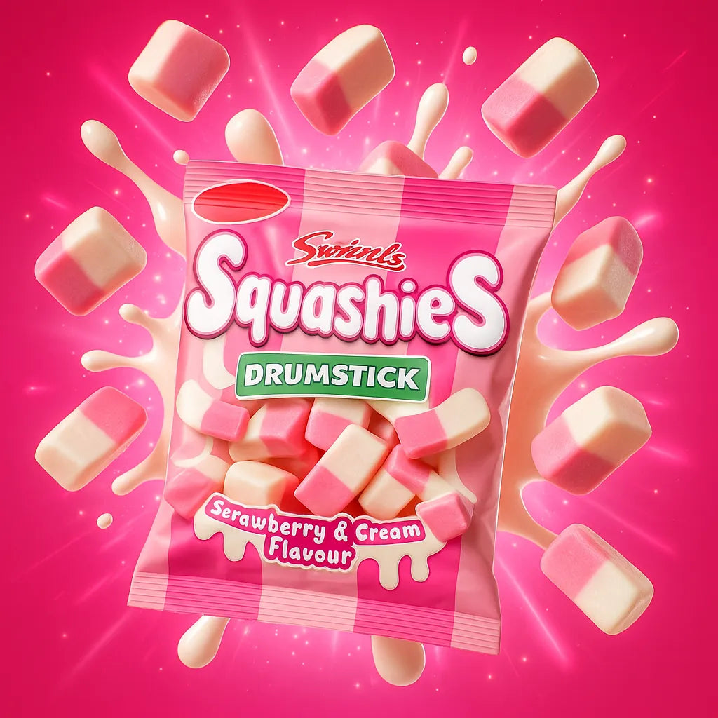 Swizzels Squashies Drumstick Strawberry & Cream Bag 120g