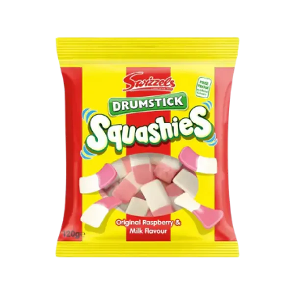 Swizzels Drumstick Squashies Original Raspberry & Milk Flavour 120g