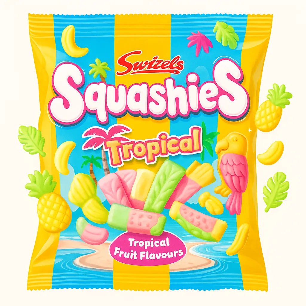 Swizzels Squashies Tropical Flavour Gums 100g
