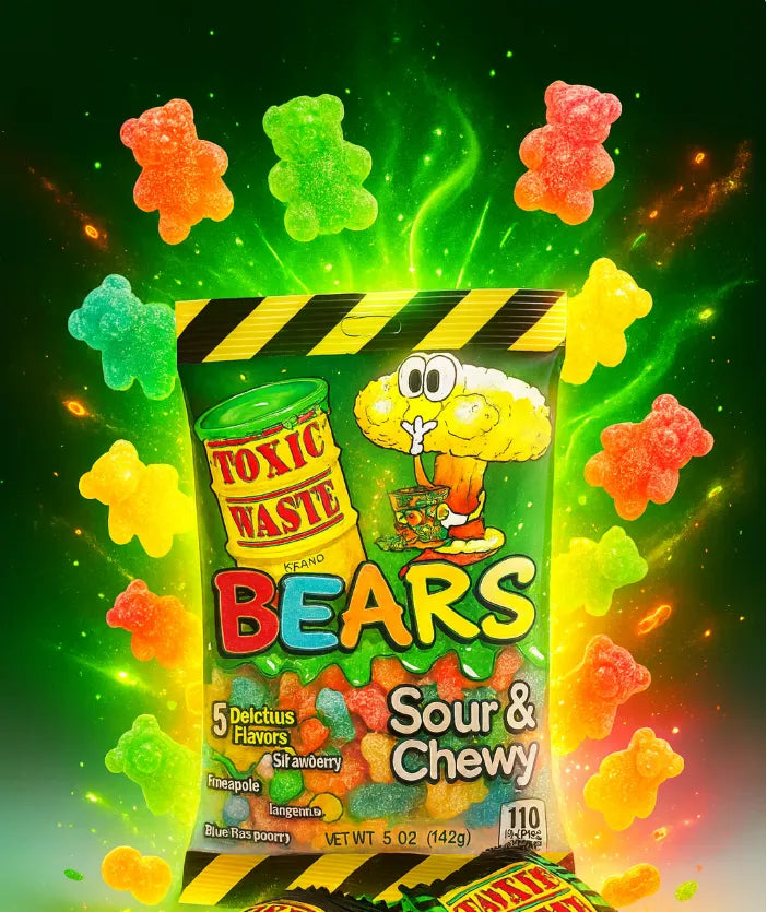 Toxic Waste Sour Gummy Bears (Soft & Chewy) 143g